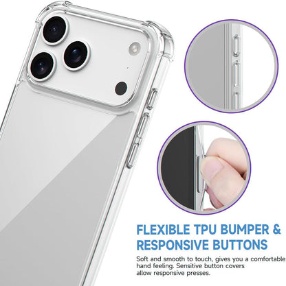 Shelf Squad Anti-Fall Transparent Back Cover for Apple iPhone 17 Air | Shockproof Airbag Bumper, Crystal Clear Case