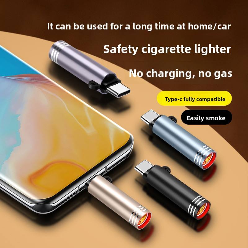 Type-C Portable USB Lighter – Blow-to-Ignite Flameless Technology