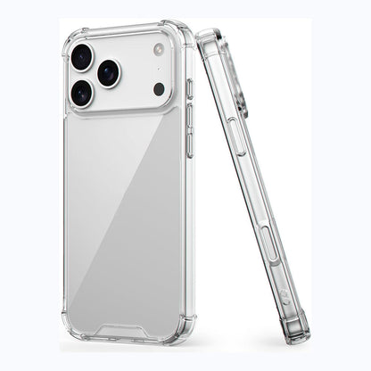 Shelf Squad Anti-Fall Transparent Back Cover for Apple iPhone 17 Pro | Shockproof Airbag Bumper, Crystal Clear Case