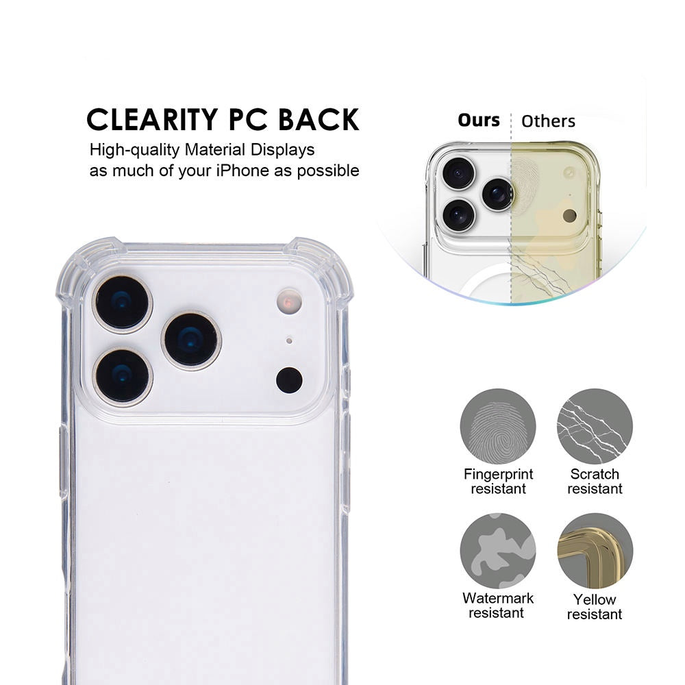 Shelf Squad Anti-Fall Transparent Back Cover for Apple iPhone 17 Air | Shockproof Airbag Bumper, Crystal Clear Case